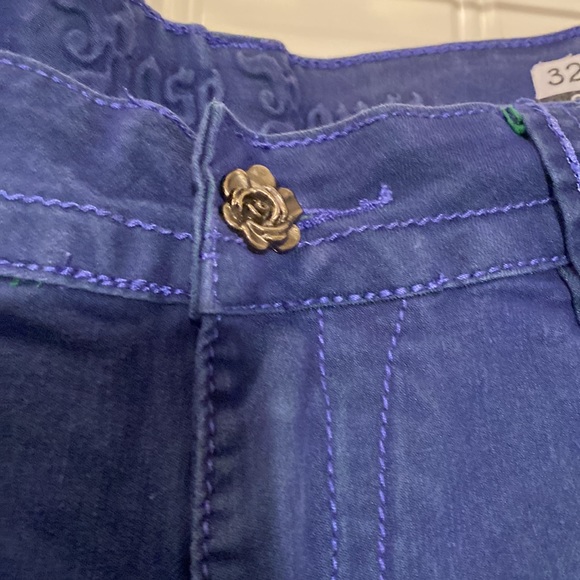 2 pair Rose Royce Over-dyed Skinny Jean Sz 32 US 15/16. Blue pair. Black pair. - Picture 5 of 16